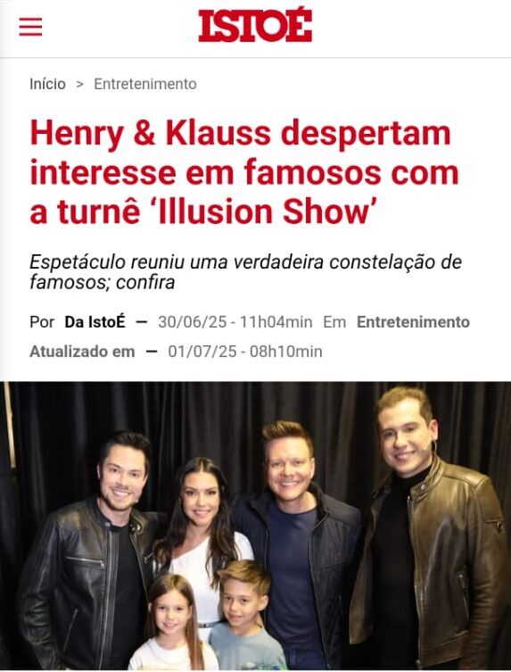 Henry & Klauss despertam interesse em famoso com a turn&ecirc;