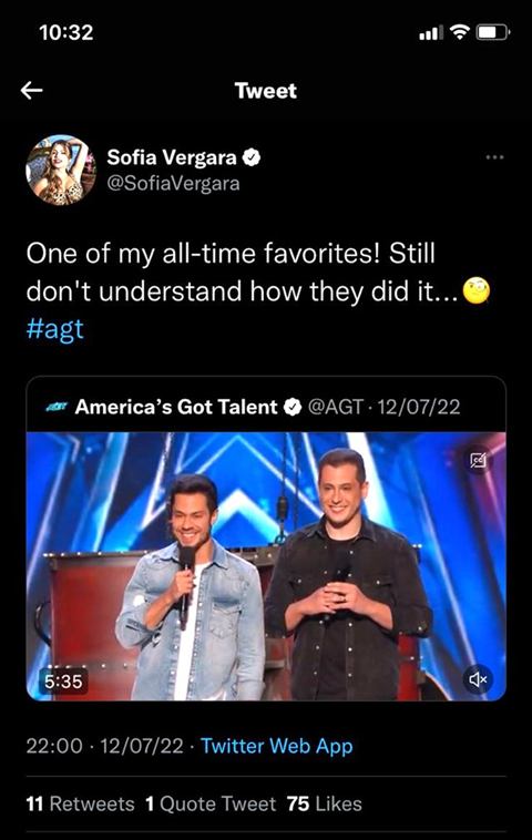 Tweet de Sofia Vergara sobre Henry & Klauss